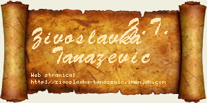Živoslavka Tanazević vizit kartica